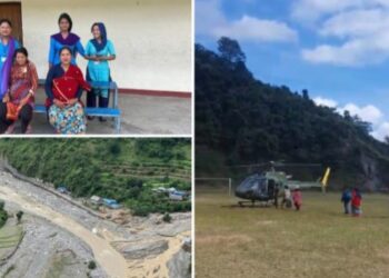 इन्द्रसरोवर गाउँपालिकाका दुई गर्भवतीको हेलिकप्टरमार्फत उद्धार